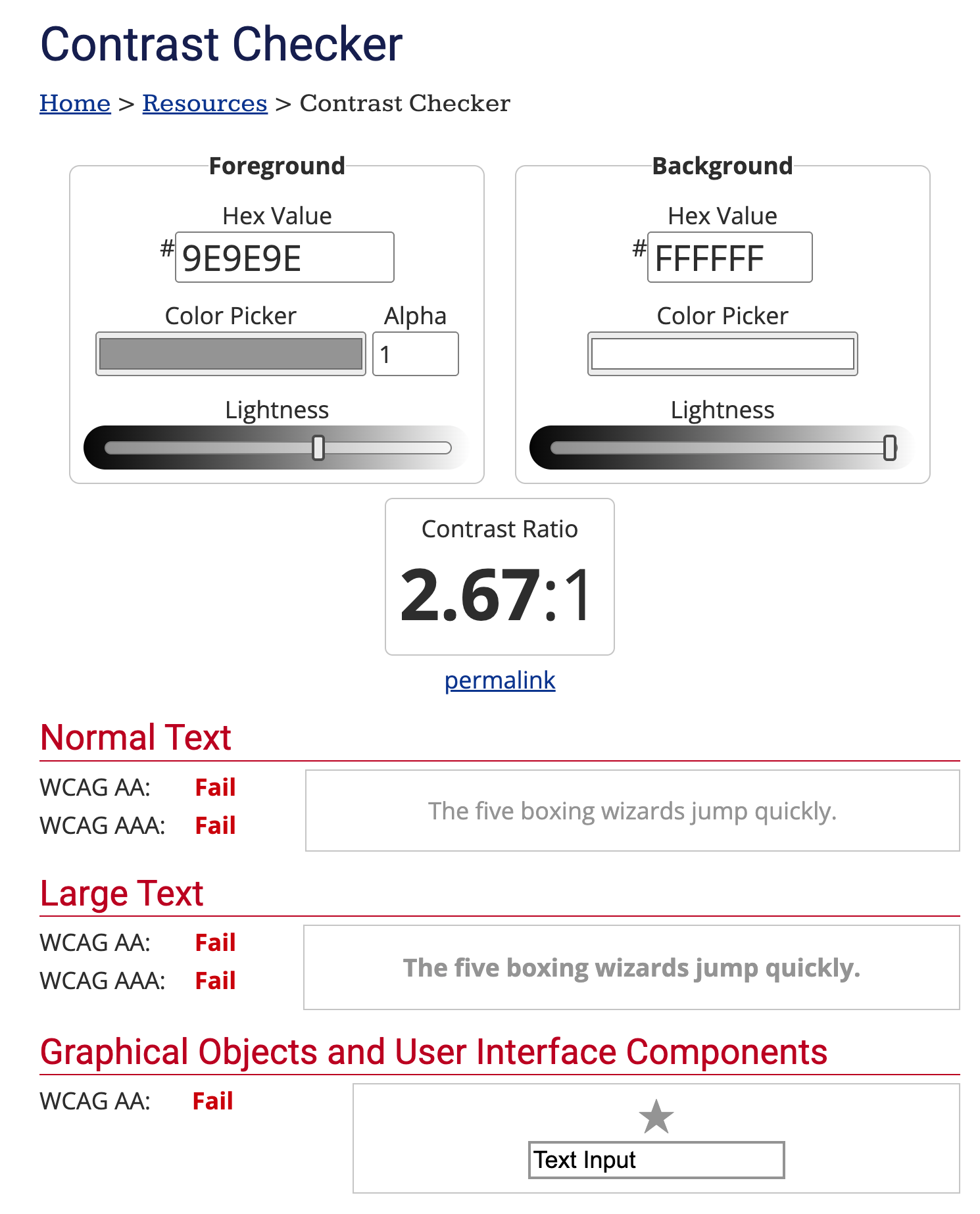 WebAIM Contrast Checker 1